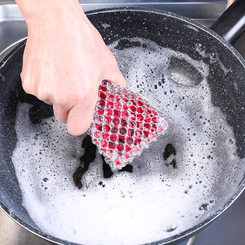 TEZZ Cast Iron Scrubber, Skillet Chainmail Scrubber for Cast Iron Pan - Chain Mail Scrubber Cast Iron Sponge - Metal Scrubber Cast Iron Skillet Cleaner, Wok, Frying Pans, Dutch Oven Cleaning Scrubber