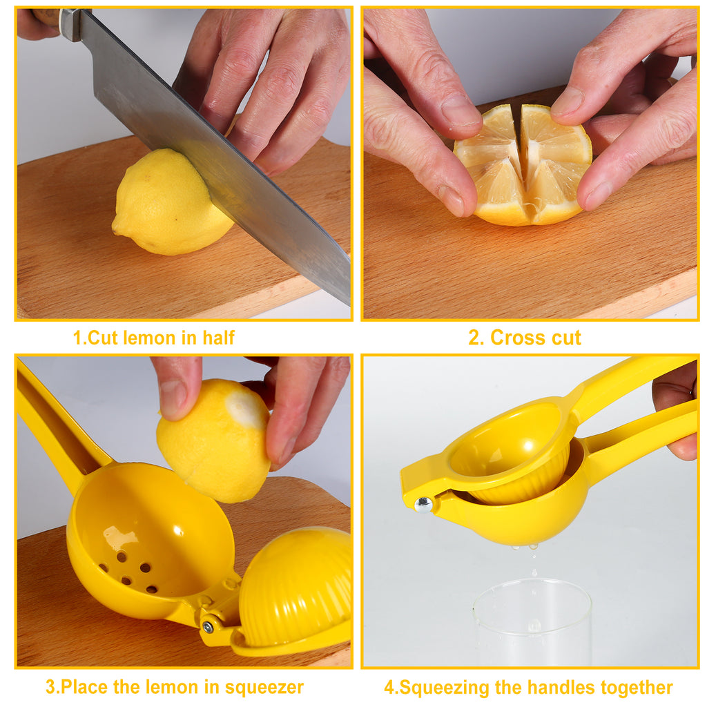 TEZZ Lemon Squeezer, Premium Large Heavy Duty Handhelp Juicer for Lemon, Metal Hand Press Citrus Juicer, Lime Squeezer Bar Tool, Manual Citrus Press